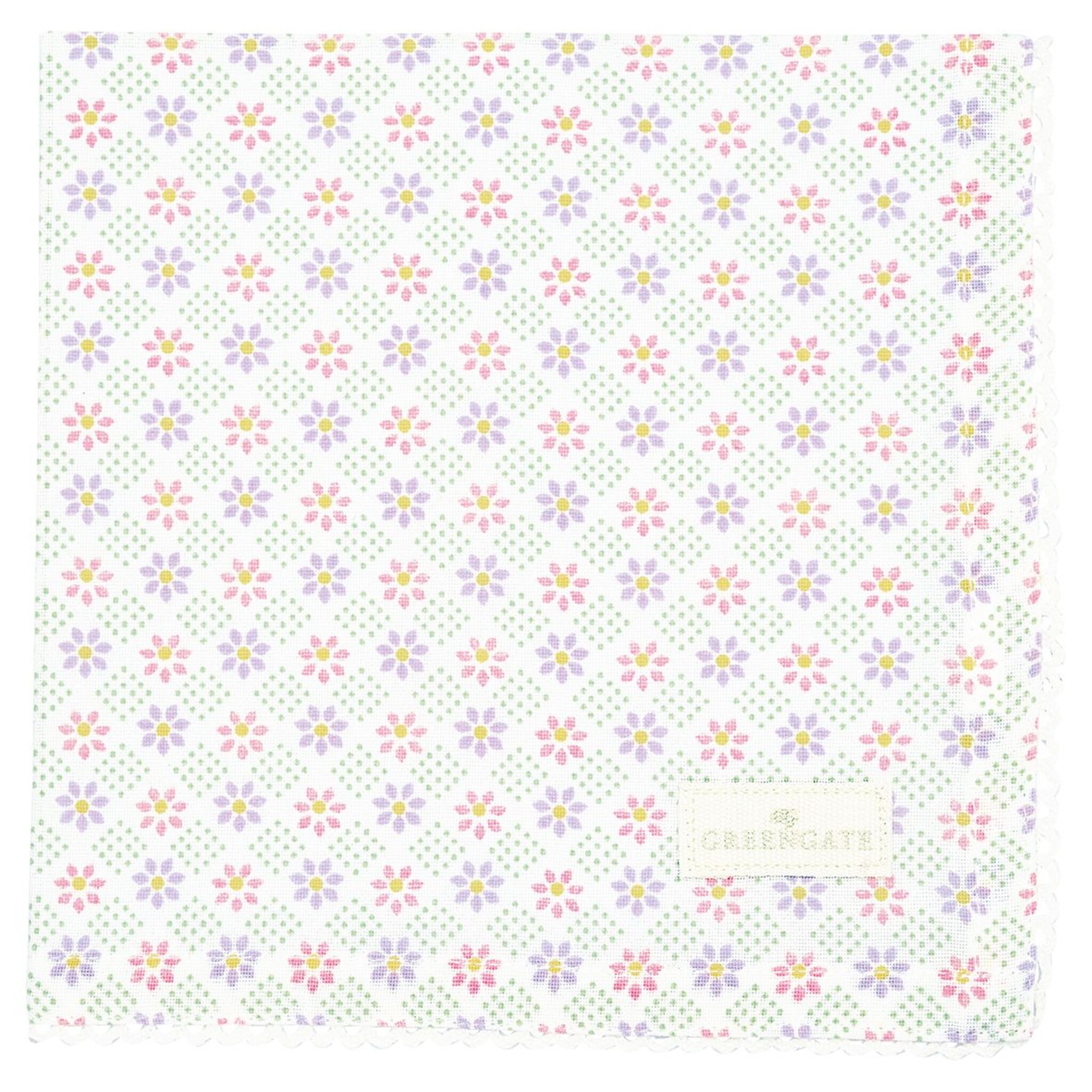 GreenGate Stoffserviette mit Spitze Sybille White, weiss 