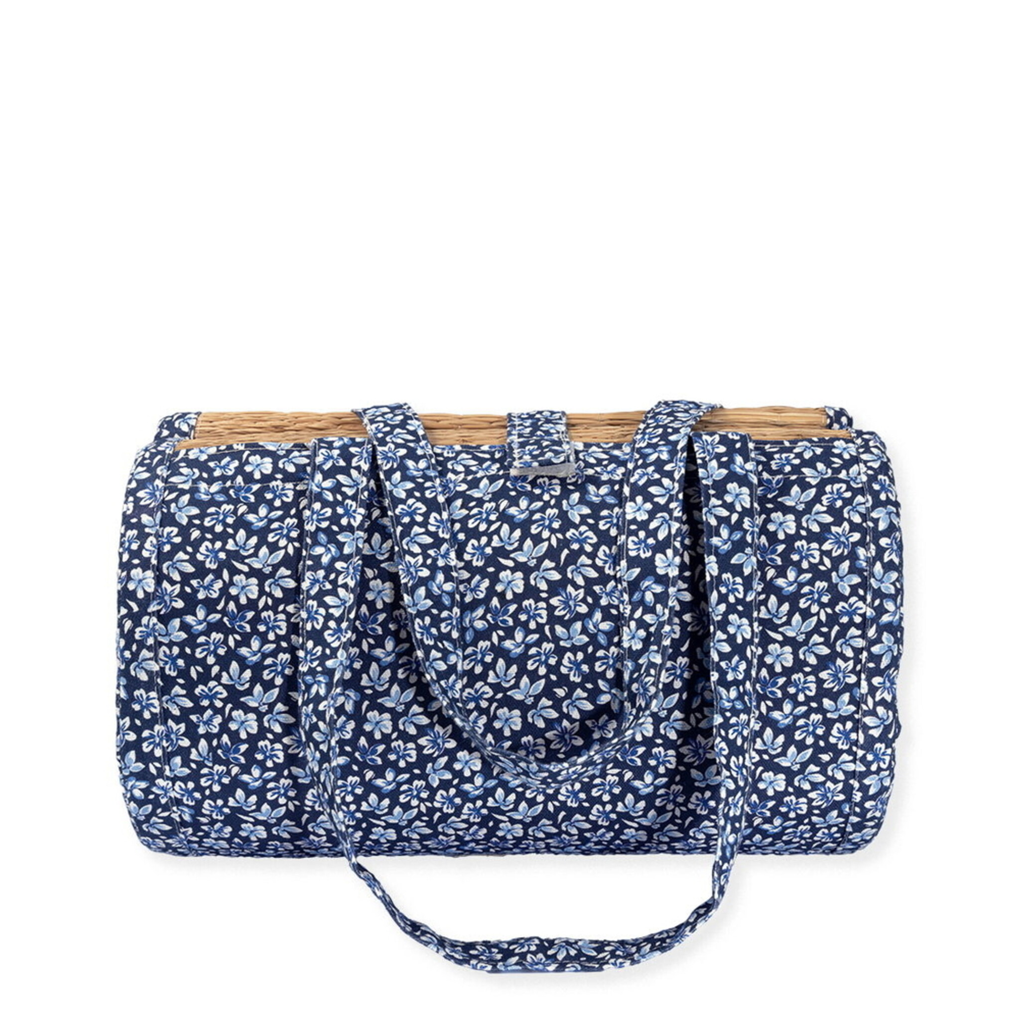 Strandmatte Dahla blau Weide mit Baumwolle, blau 