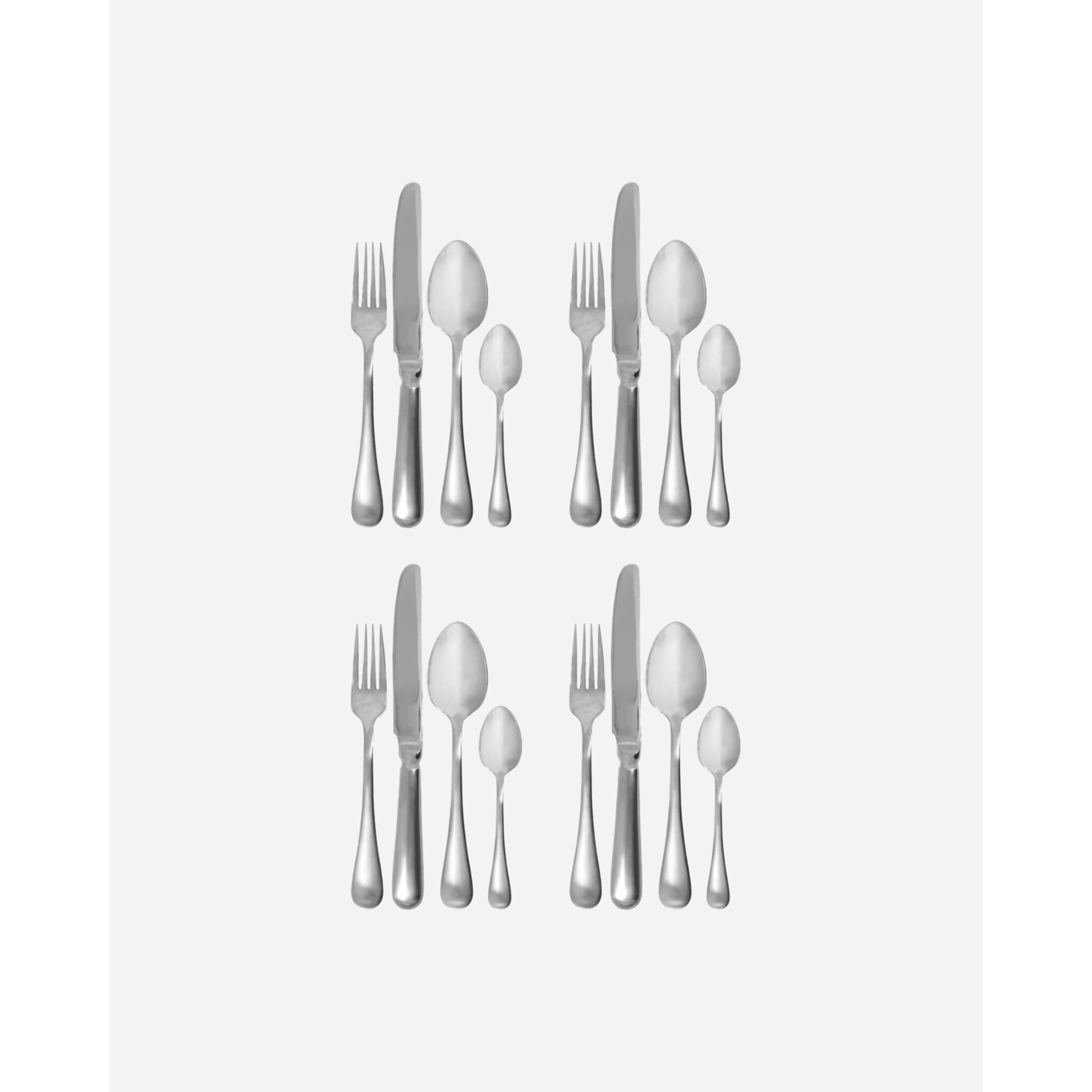 Besteck Set Brush 16-teilig, silber 