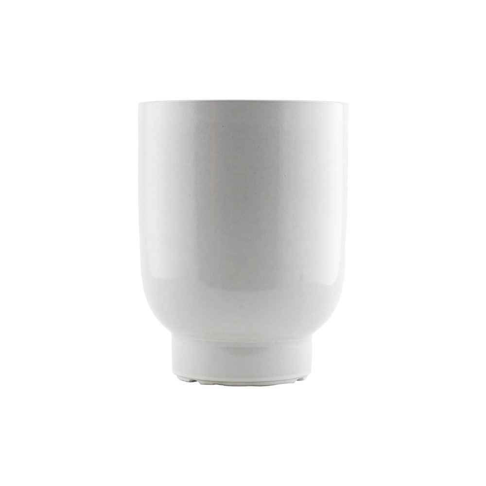 House Doctor Blumentopf Pflanzgefäß aus Ton, weiss ∅ 20 cm, Höhe 26 cm