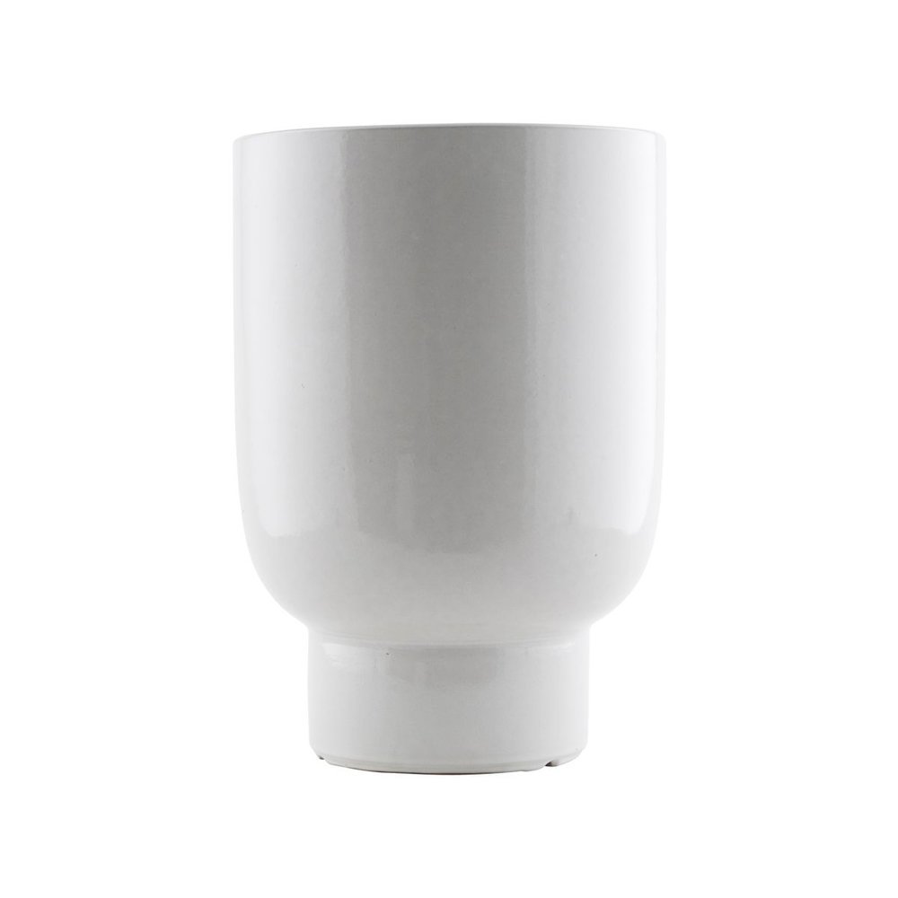 House Doctor Blumentopf Pflanzgefäß aus Ton, weiss ∅ 22 cm, Höhe 32 cm