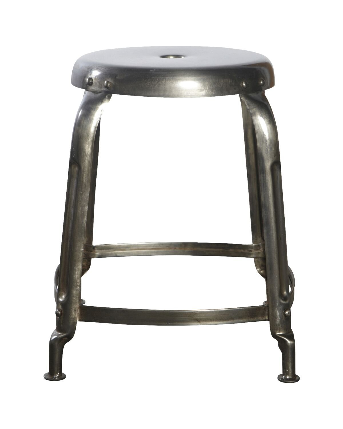Hocker Define aus Eisen, gunmetal-grau H 45 cm, ∅ 36 cm