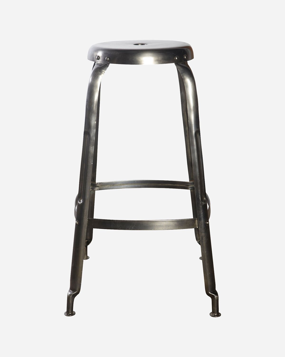Hocker Define aus Eisen, gunmetal-grau H 75 cm, ∅ 45 cm