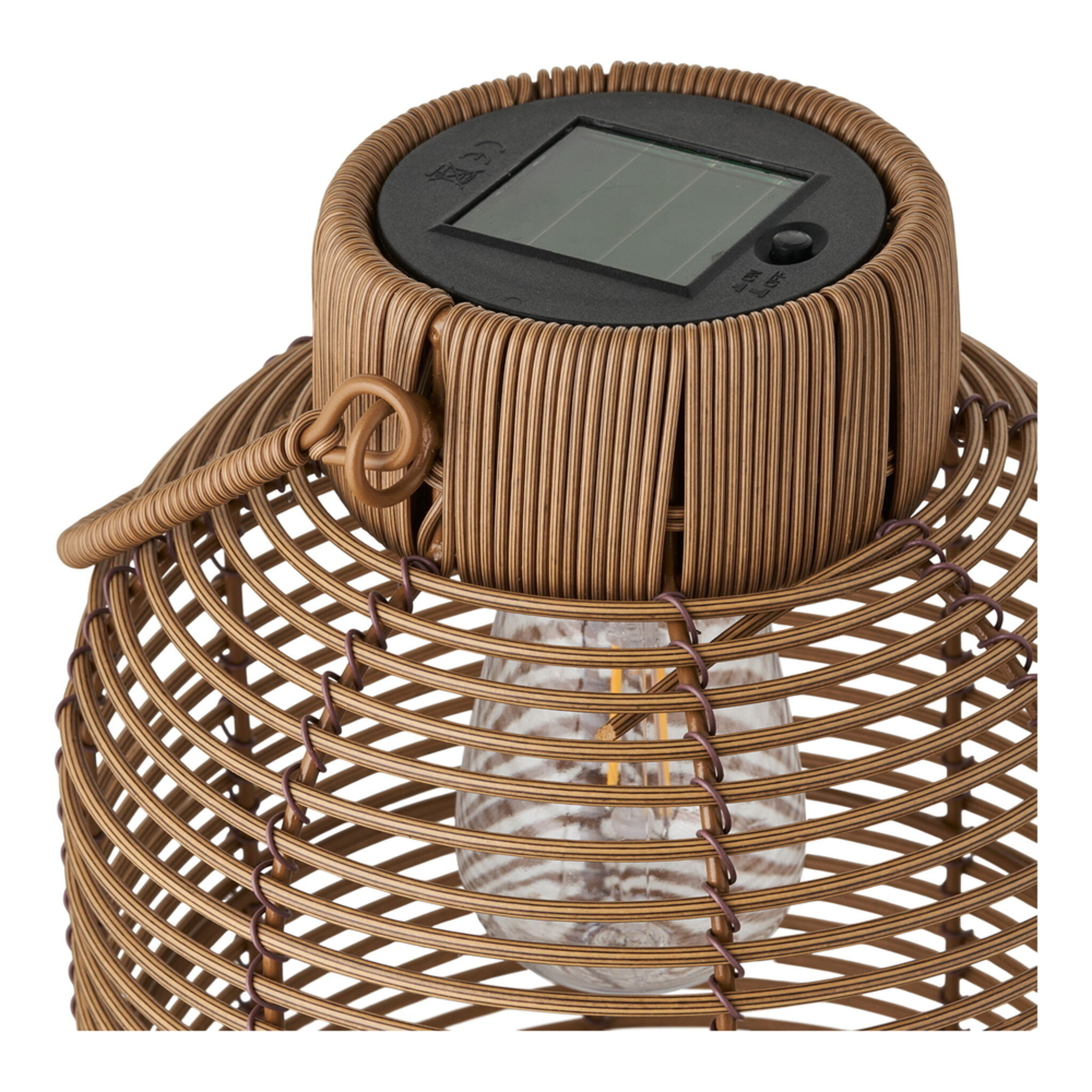 Brentford Garten Lampe mit Solar, Polyrattan, natur