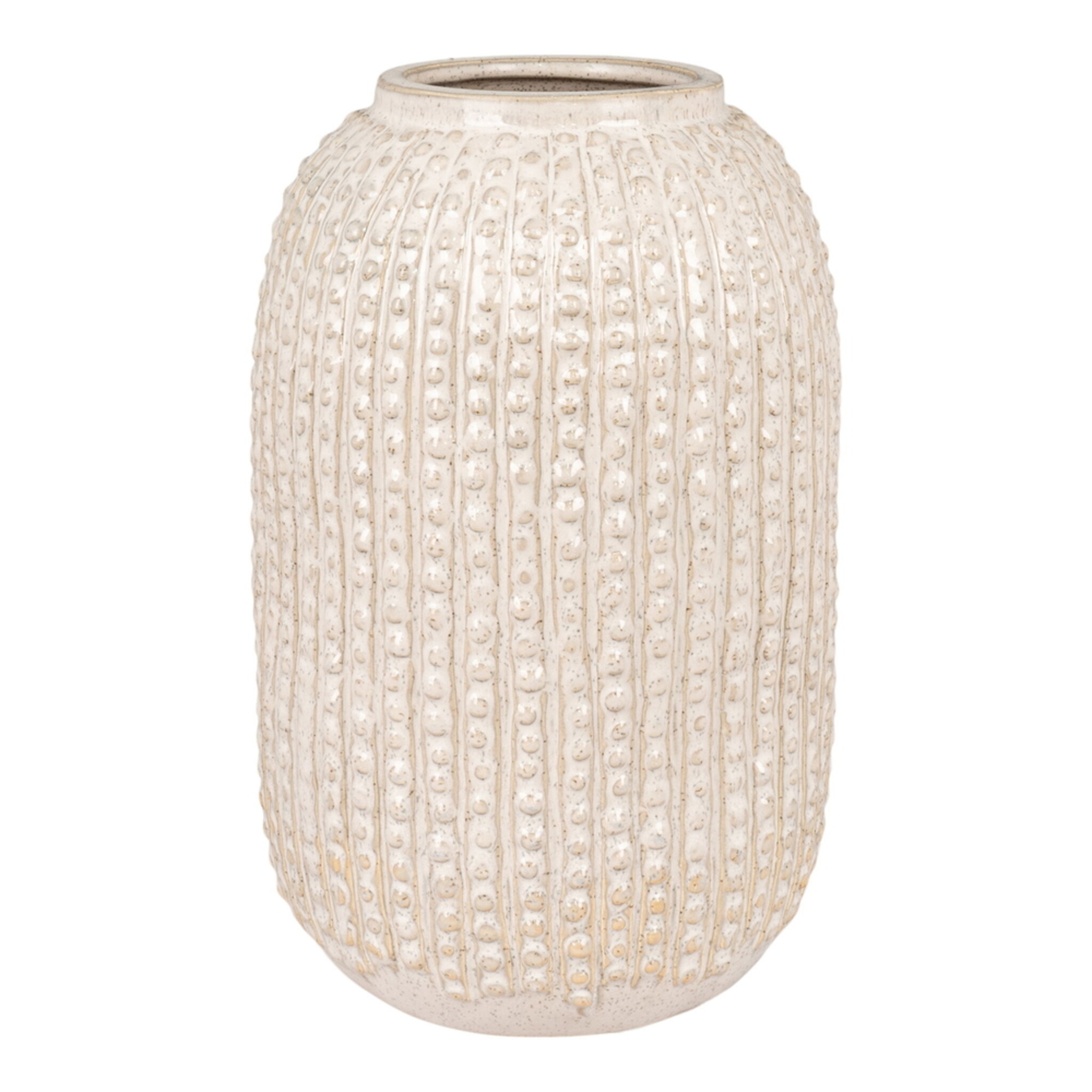 Keramik Vase Creme Beige, beige 