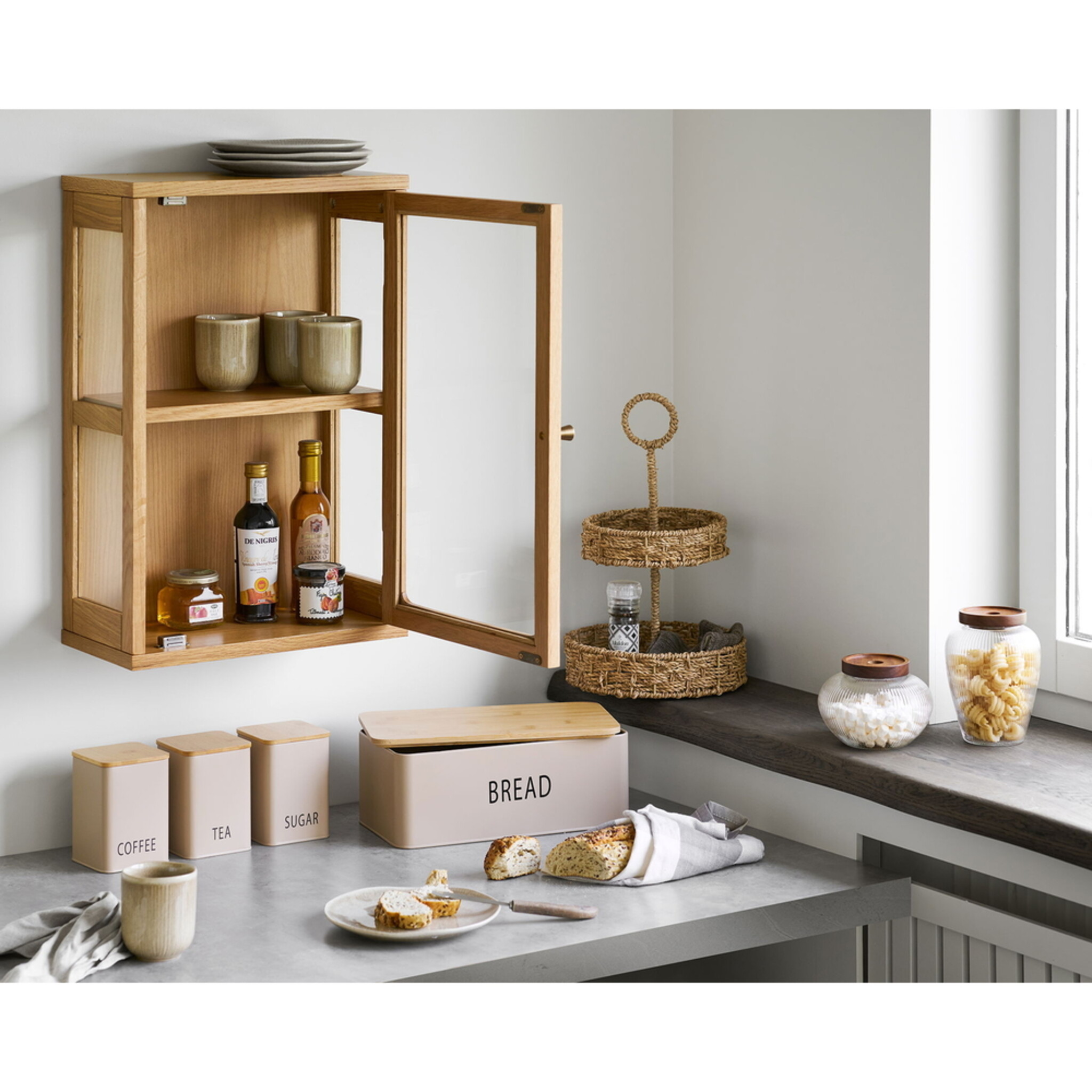 Küchenaufbewahrung Dosen, Brotbox Kaffeedose Tula 4er Set, beige 