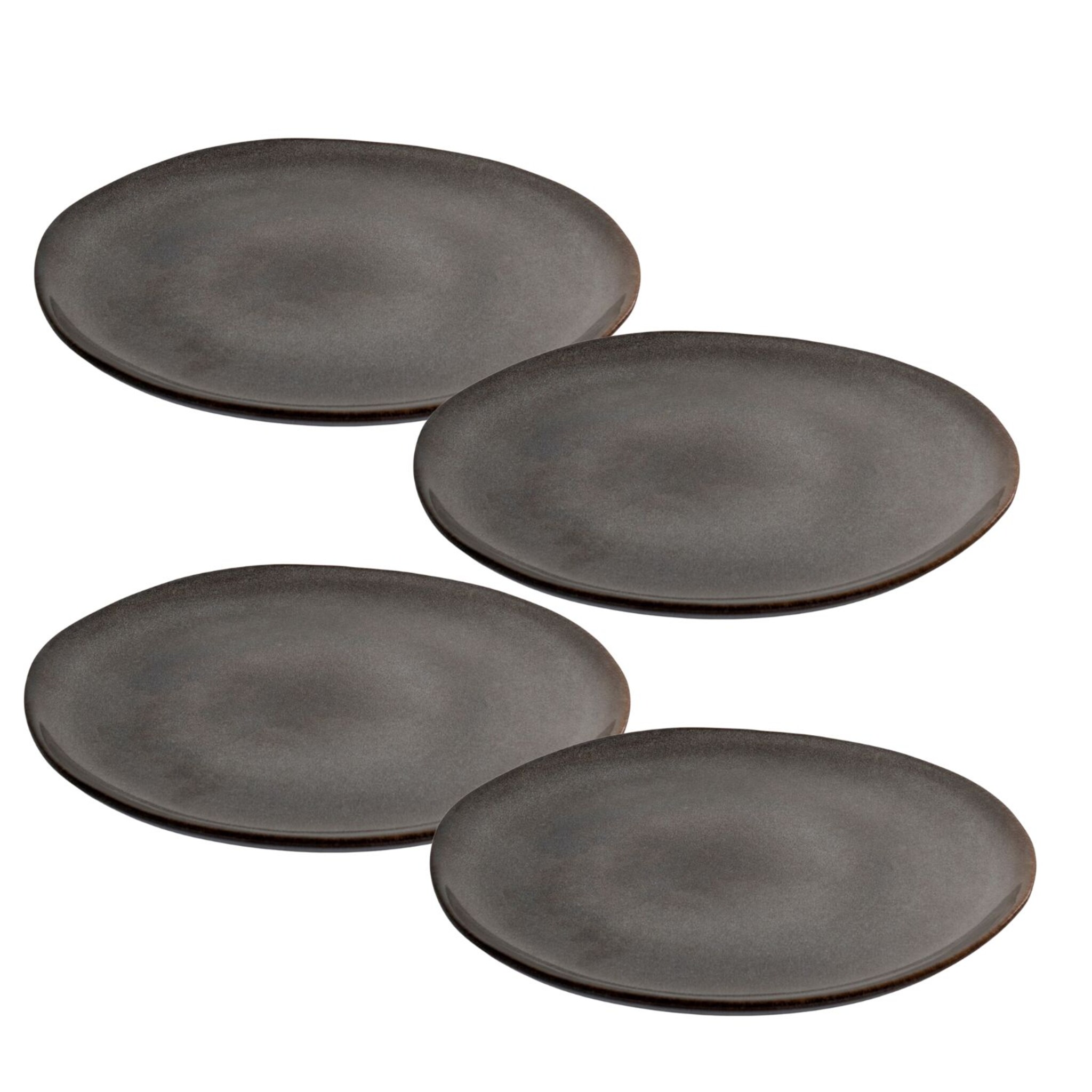 Selma Dinner Plate, Essteller 4er Set, grau 