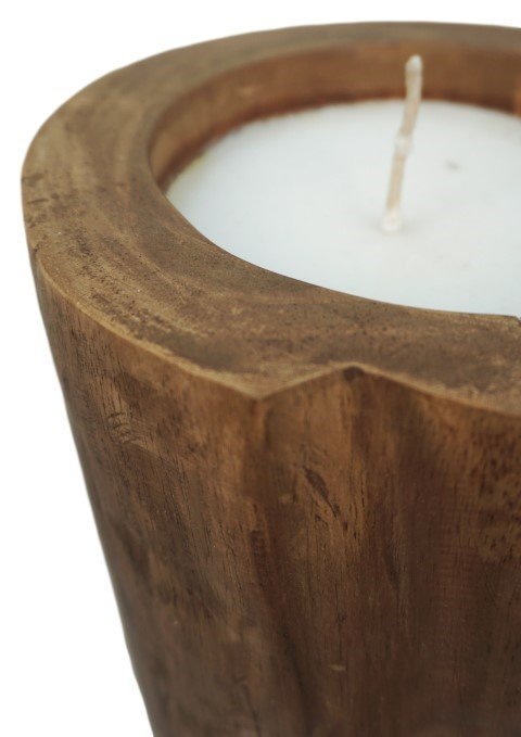 Baumstammkerze Teakholz, natur Ø20x20 cm