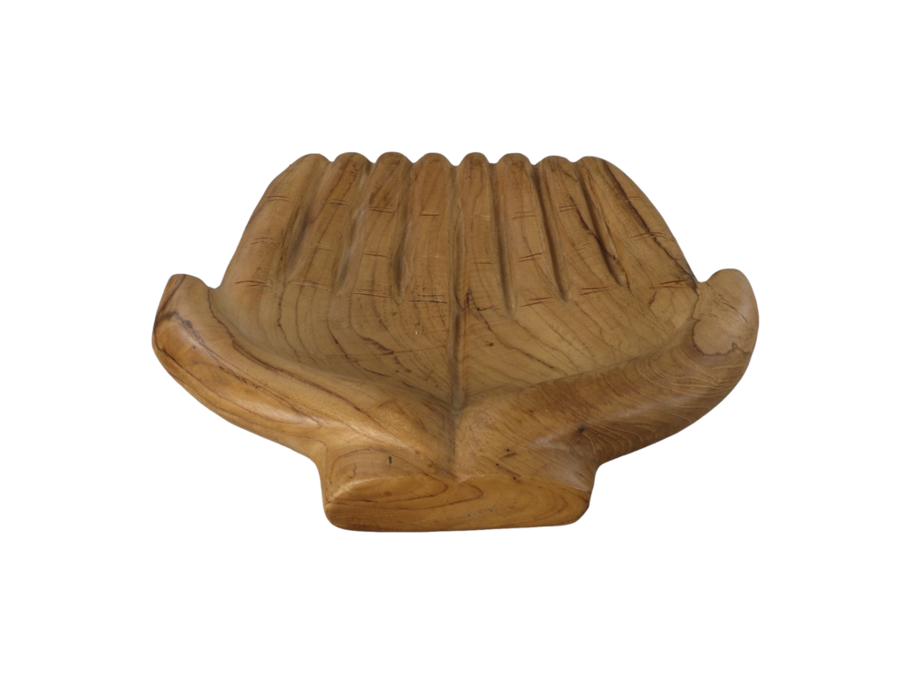 Dekoschale offene Hände Teakholz, natur 
