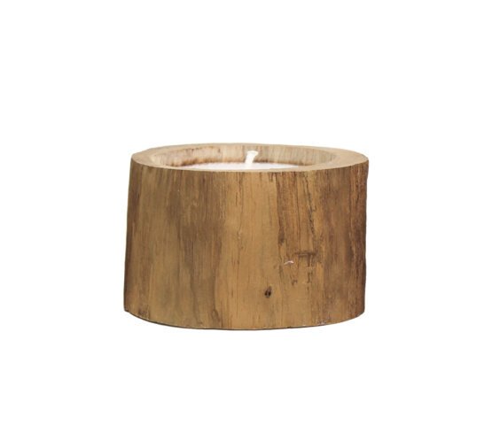 Naturholz Kerze Teak, natur ø 8x8 cm