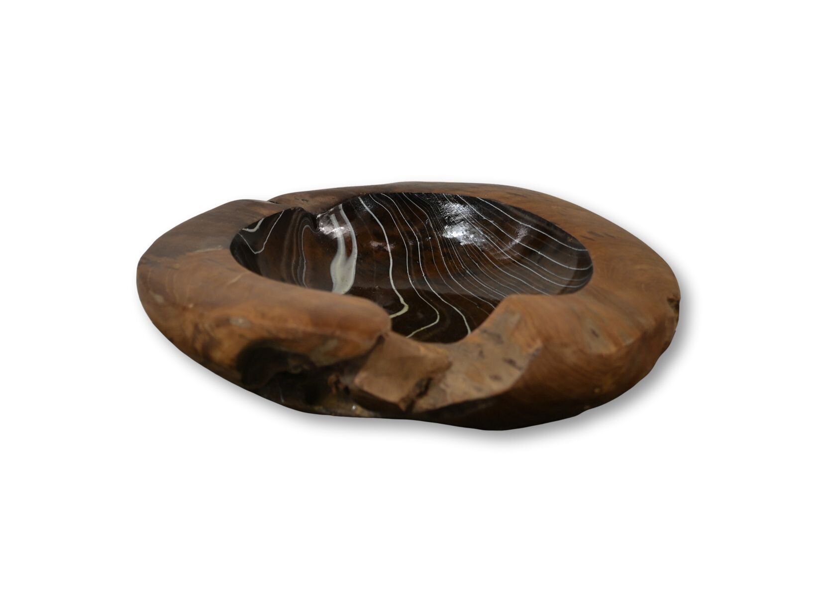 Obstschale Teakholz mit Epoxy, natur ø 30 x 6 cm