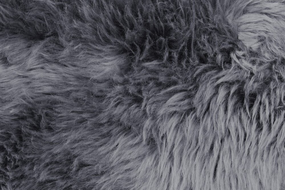 Schaffell Groß Langhaarig, dunkelgrau 