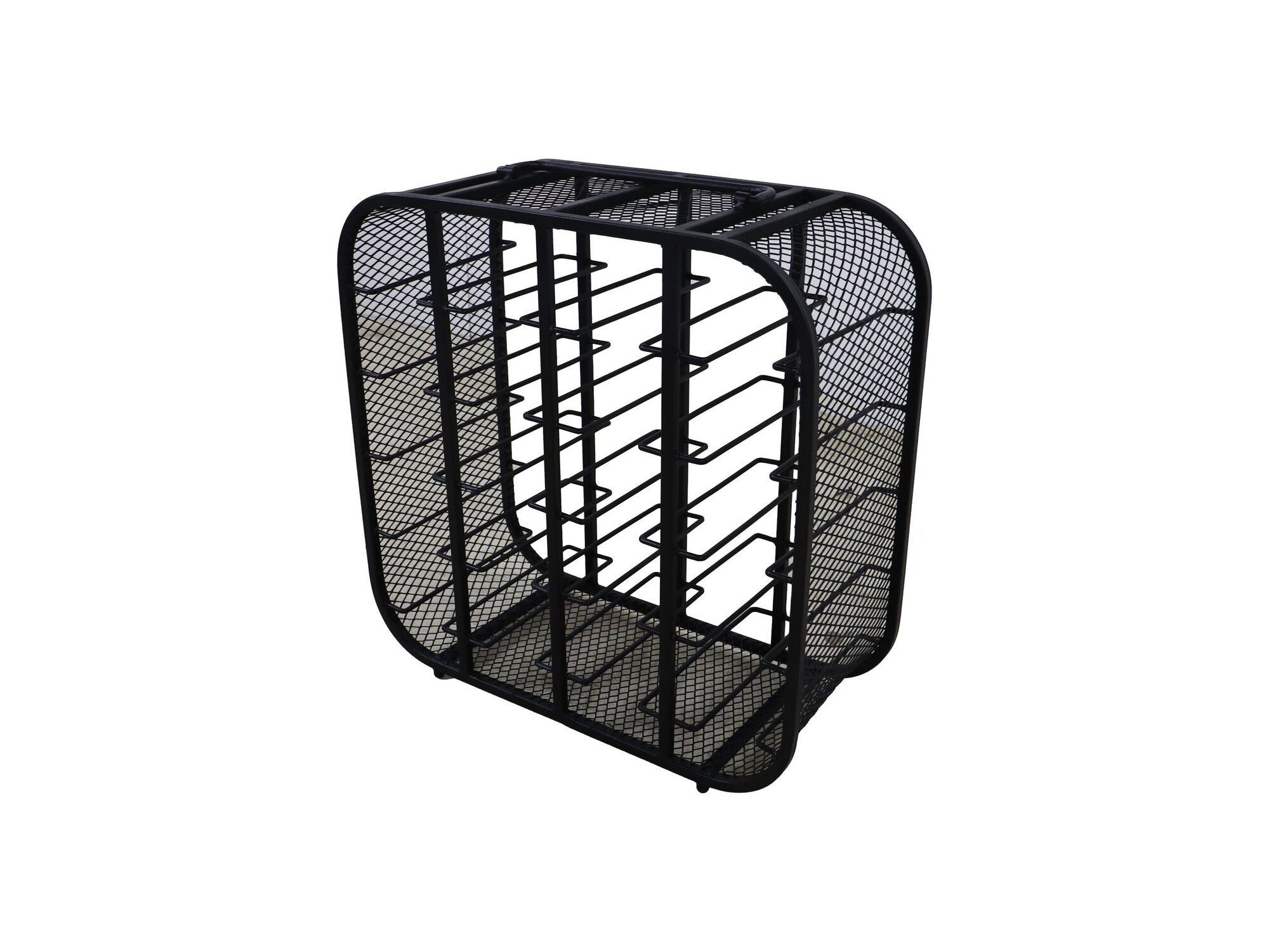 Stehendes Weinregal aus Metall, schwarz 55x25x55 cm