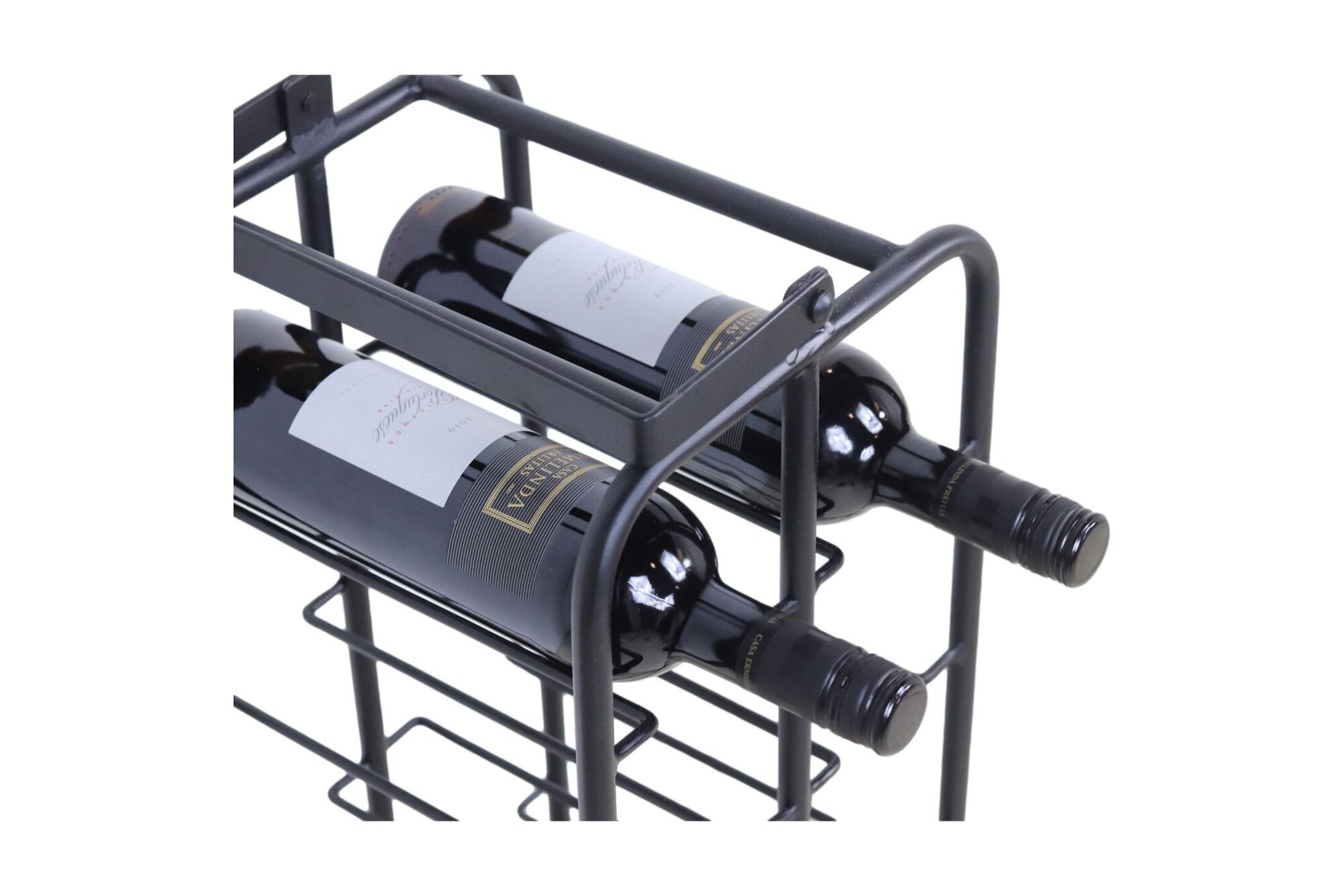 Stehendes Weinregal aus Metall, schwarz 25x25x90 cm