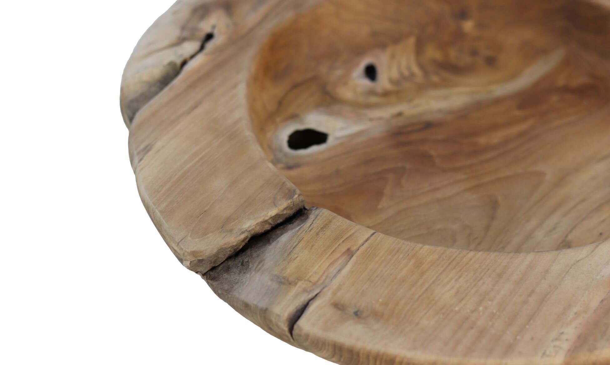 Teakholz Obstschale Bienenwachs behandelt,  Ø 38-45 cm, 15 cm hoch