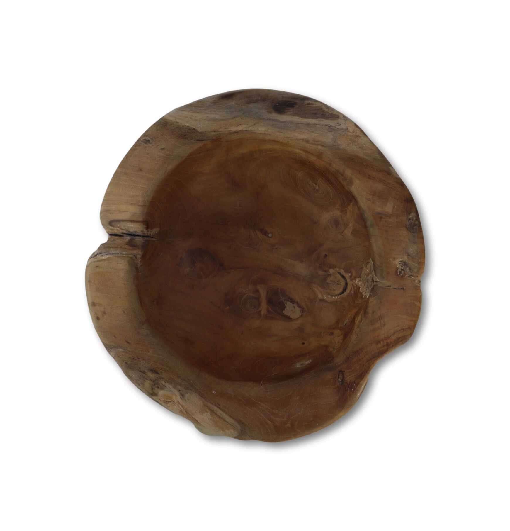 Teakholz Obstschale Bienenwachs behandelt,  Ø 38-45 cm, 15 cm hoch