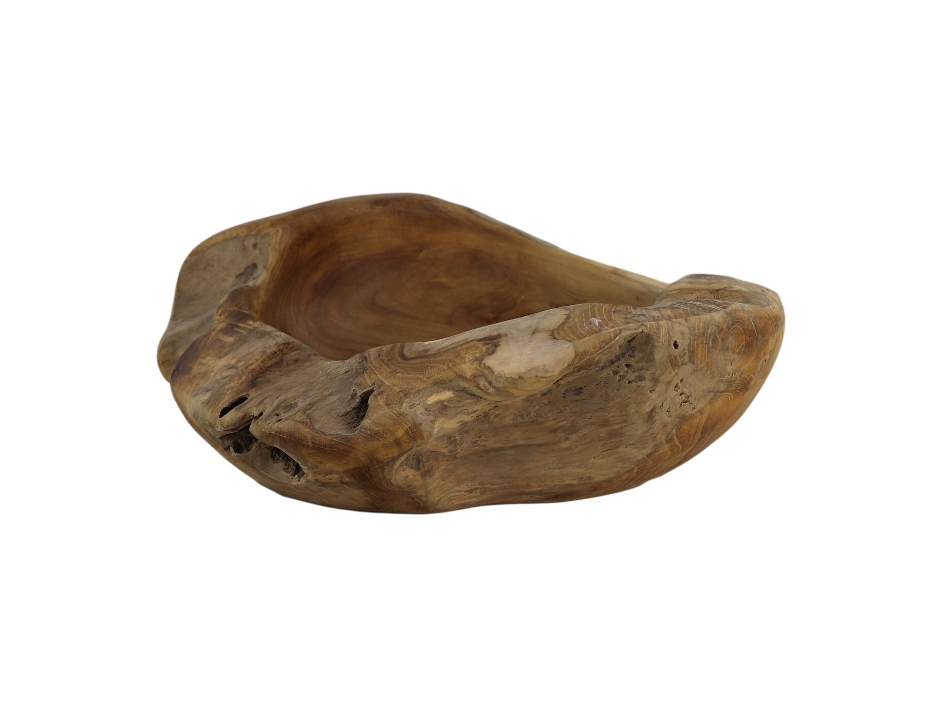 Teakholz Obstschale Bienenwachs behandelt,  Ø 38-45 cm, 15 cm hoch