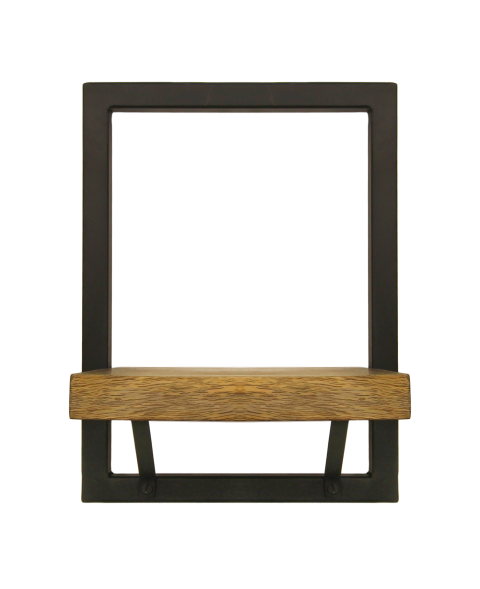 Wandboard Levels 2 Mangoholz, Eisen, schwarz 25x22x32 cm