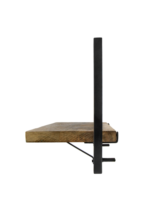 Wandboard Levels 2 Mangoholz, Eisen, schwarz 25x22x32 cm
