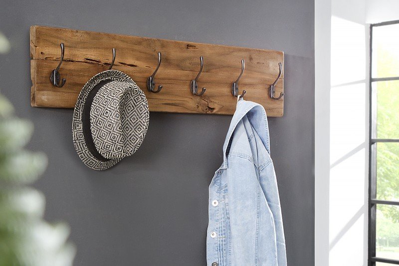 Wandgarderobe Natur Eisenbahnschwelle, natur 