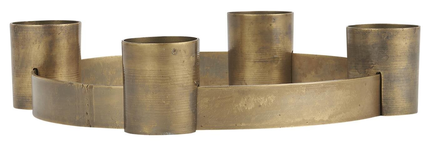 Adventskerzenhalter für 4 Stabkerzen, messing Ø26 x H5,1 cm