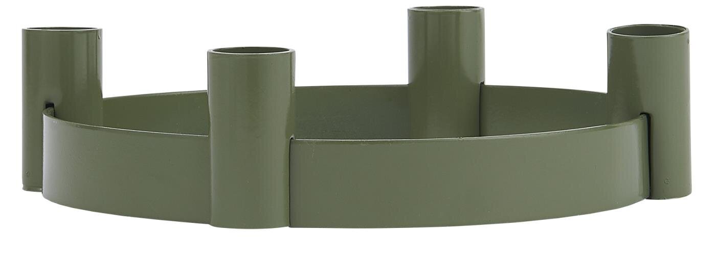 Adventskerzenhalter für 4 Stabkerzen, grün Ø19,5 x H5,1 cm