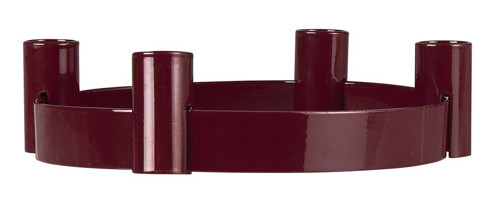 Adventskerzenhalter für 4 Stabkerzen, rot Ø19,5 x H5,1 cm
