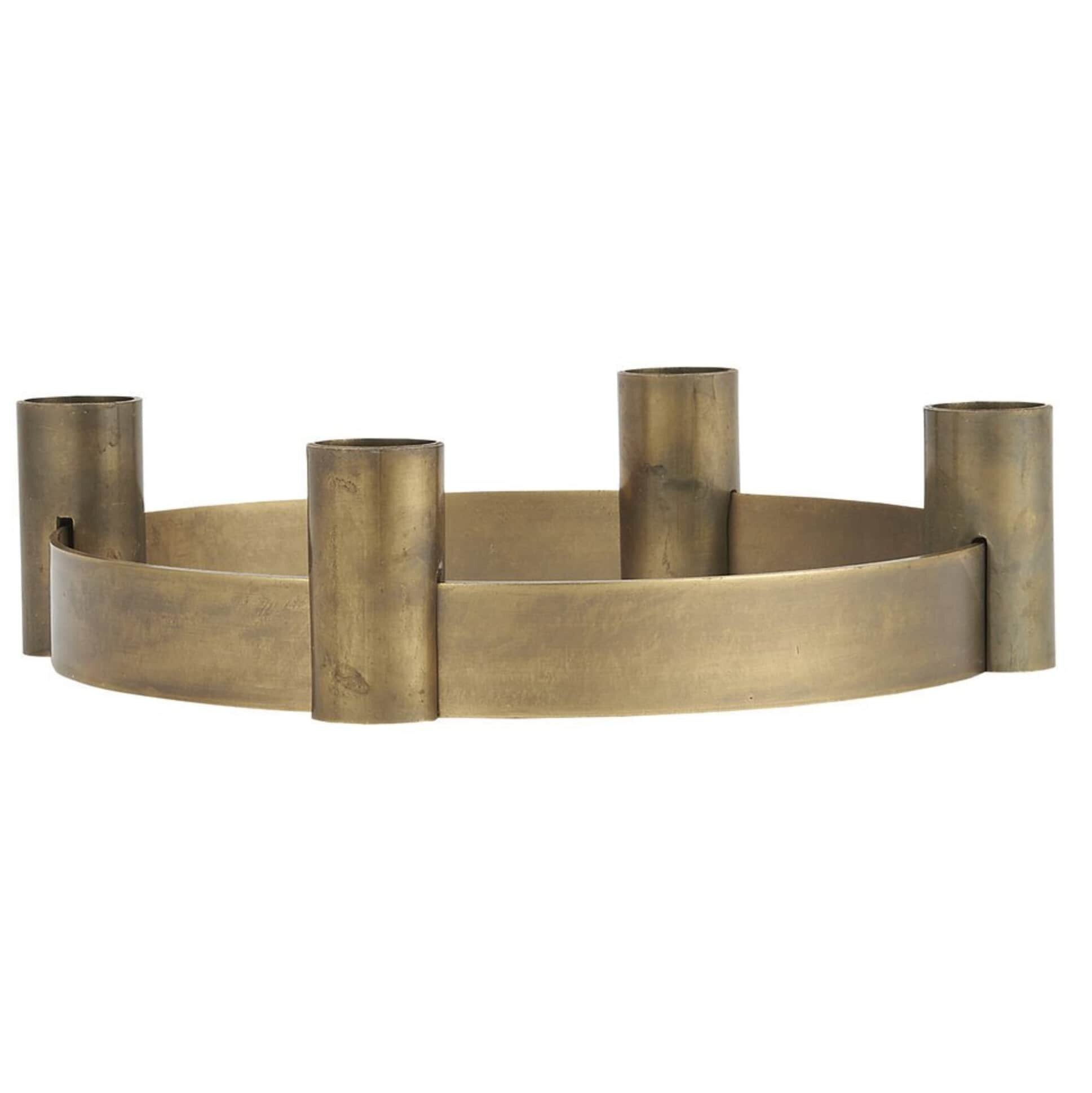 Adventskerzenhalter für 4 Stabkerzen, messing Ø19,5 x H5,1 cm