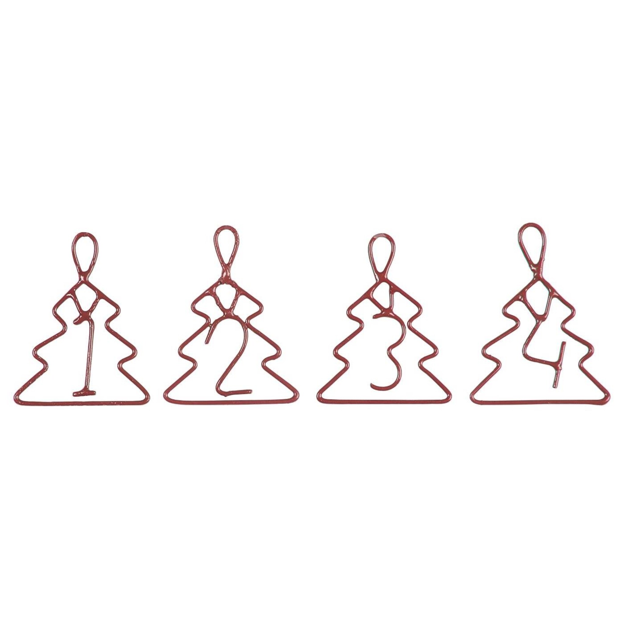 Anhänger Tannenbaum 1-4, rot 