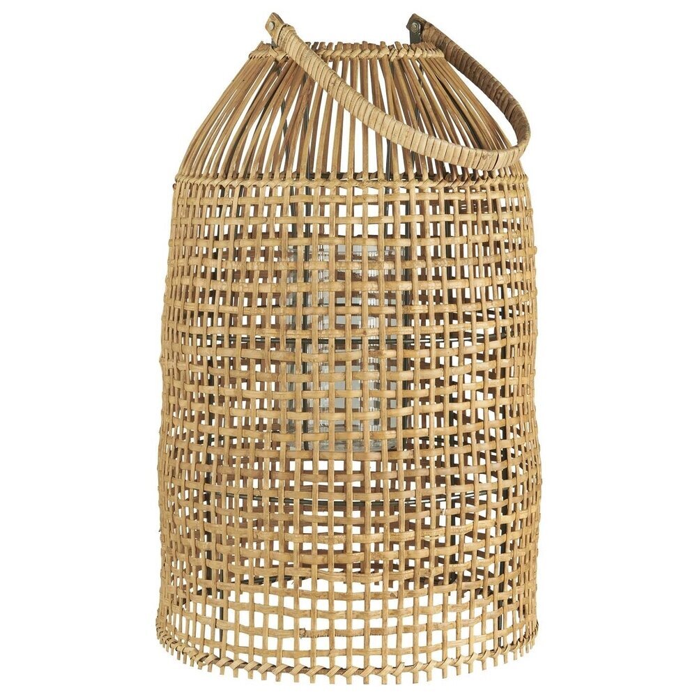 Bambus Laterne mit Glaseinsatz, natur 