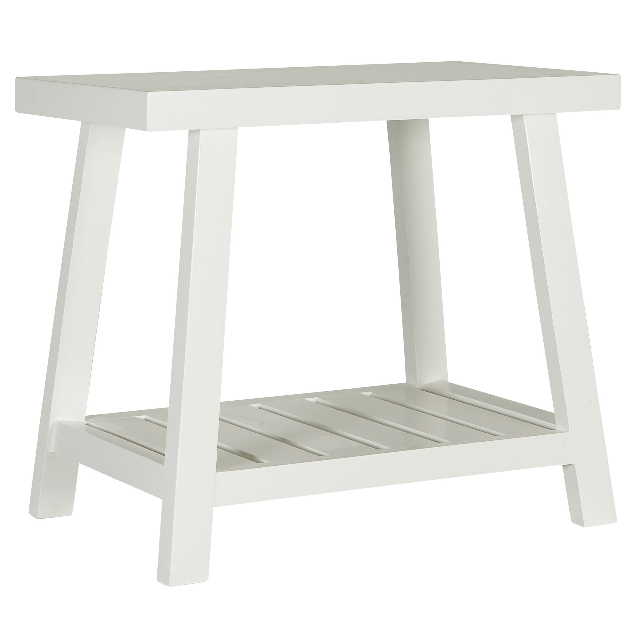 Bank Gilleleje mit Ablage, weiß 