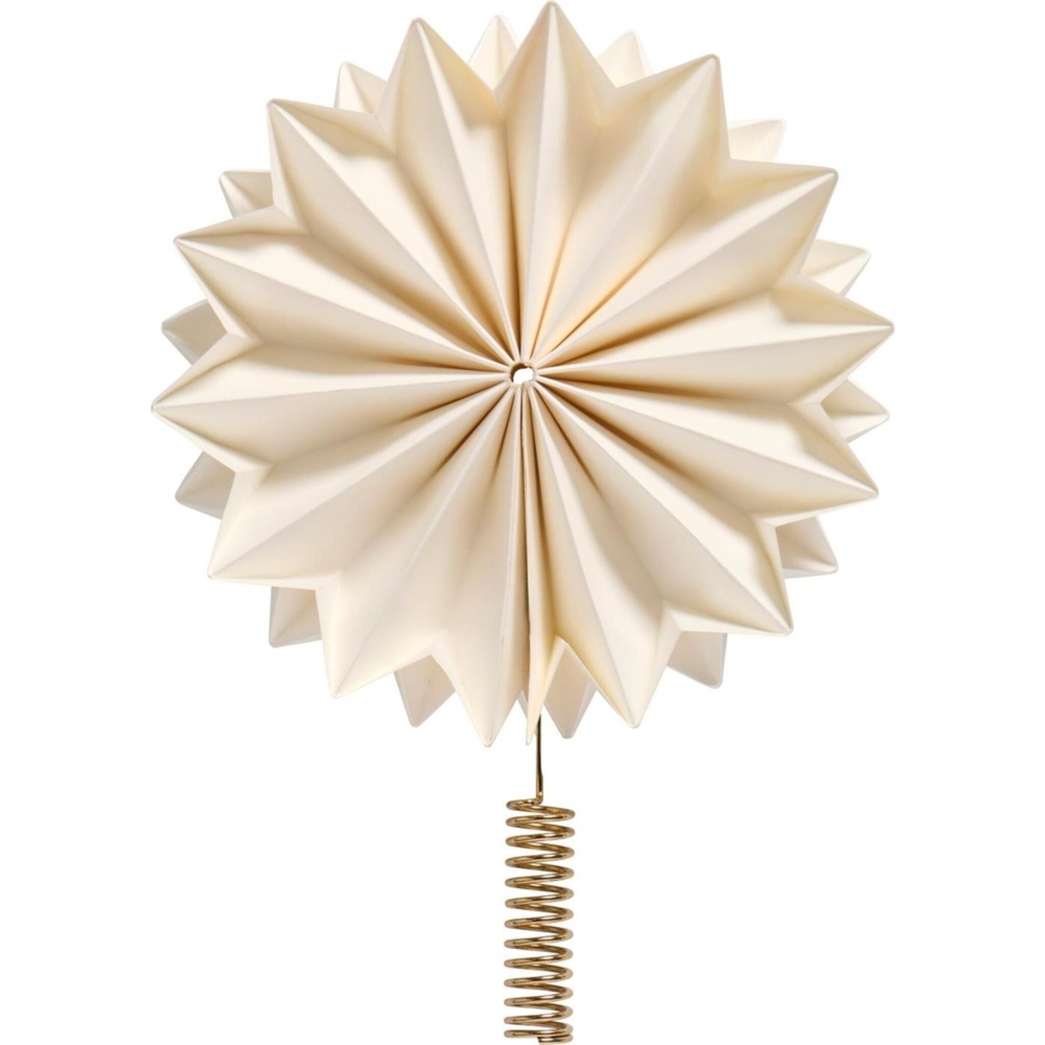 Baumspitze Stern weiß mit messingfarbenem Halter, weiss