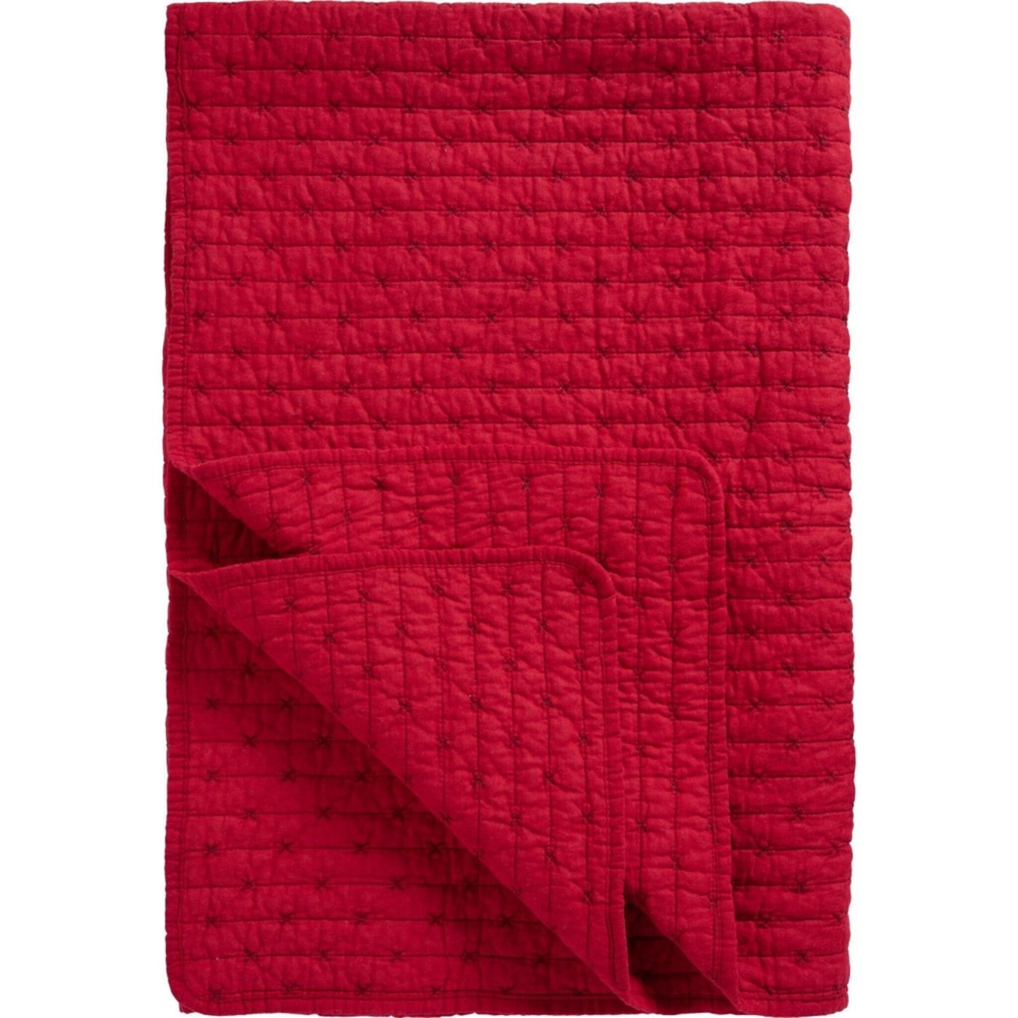 Baumwoll-Quilt mit Kreuzstichen, rot 