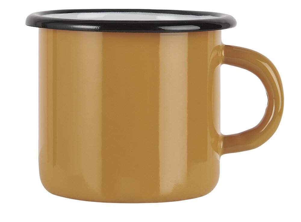 Becher aus Emaille mit Henkel, gelb 