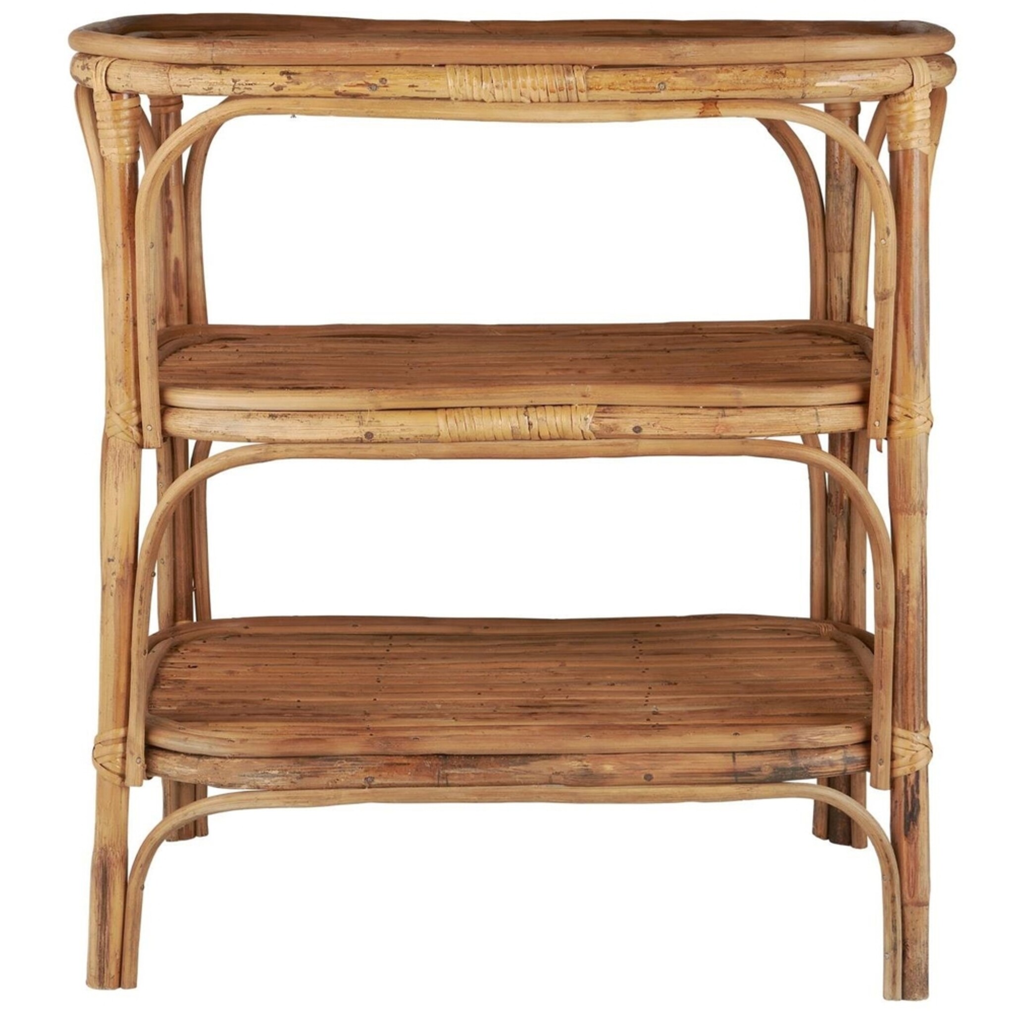 Beistelltisch mit 2 Ablagen Rattan Cane, natur 