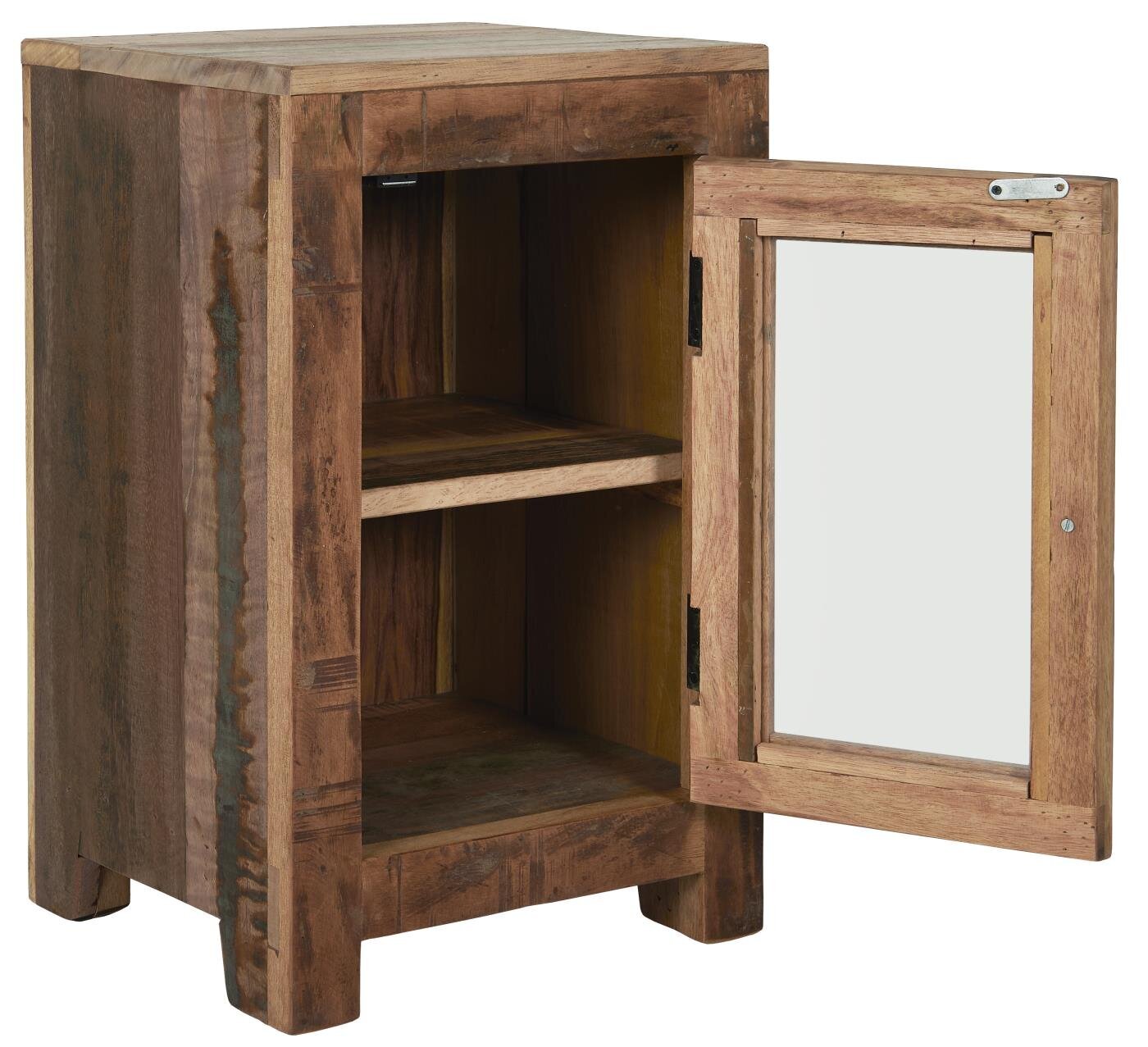 Beistelltisch, Schrank mit Glastür und Ablage UNIKA Shaker, natur 