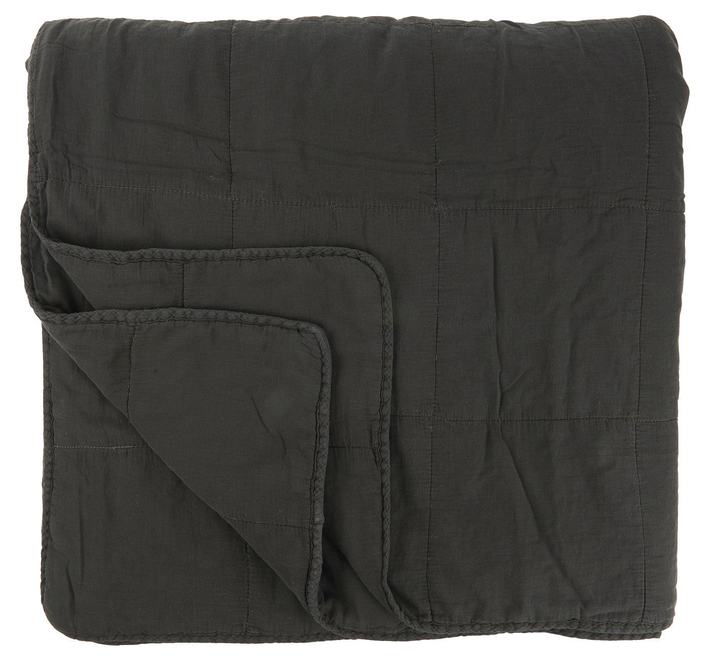 Vintage Bettdecke doppelt, anthrazit 