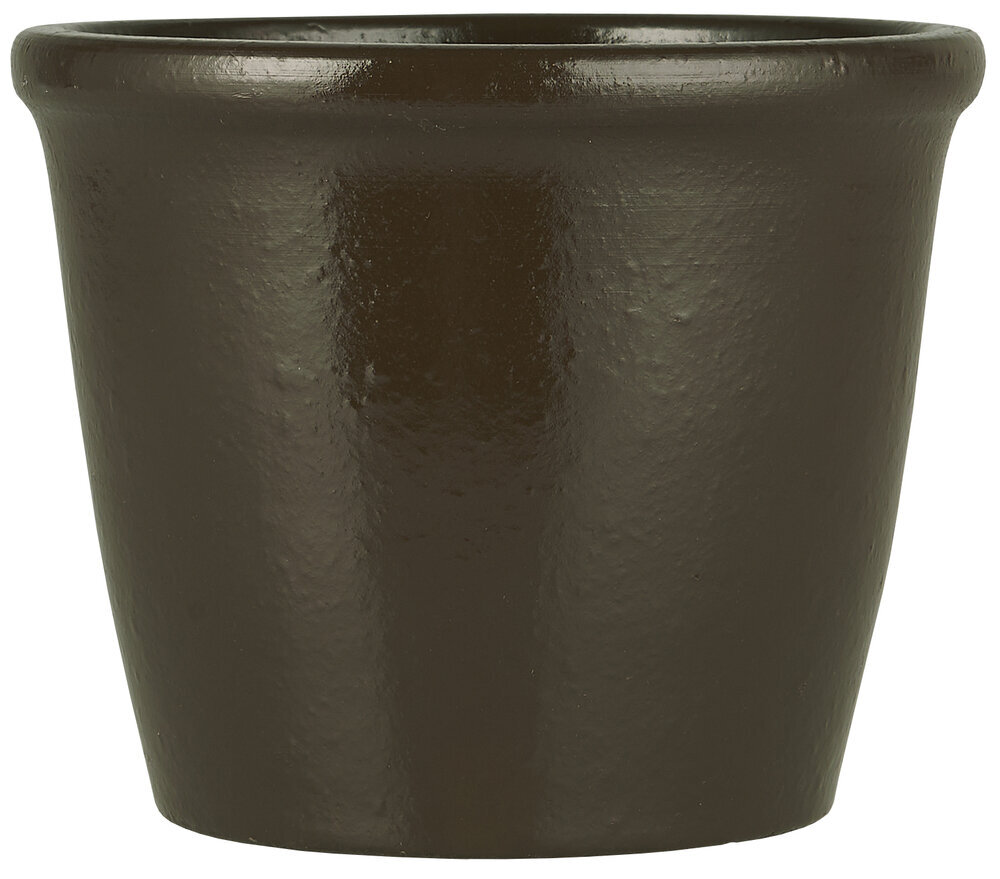 Blumentopf Halfdan mit dicker Kante, mocca H16 x Ø19 cm