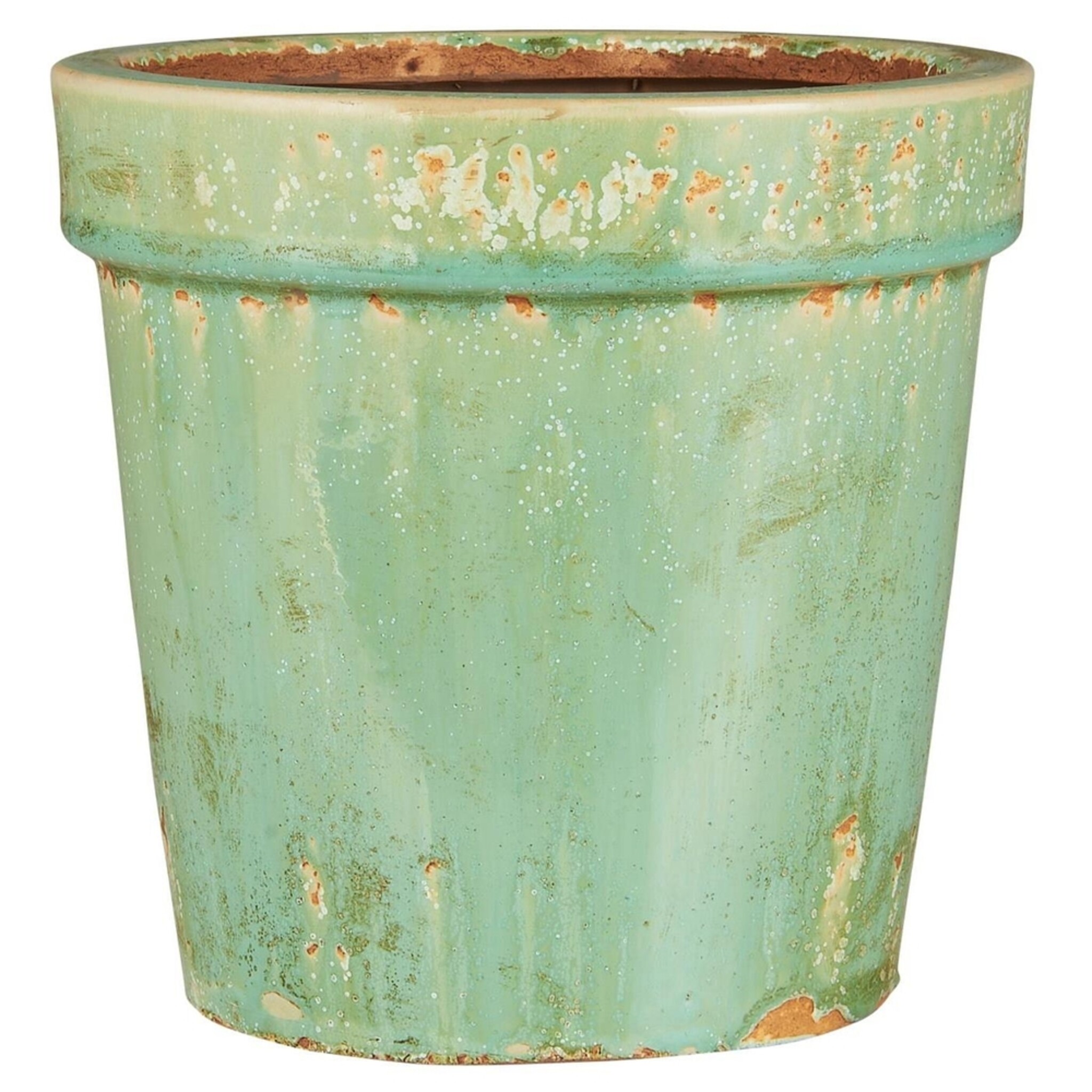 Blumentopf Marina Antik-Look, grün Höhe 14, Ø 14.5 cm