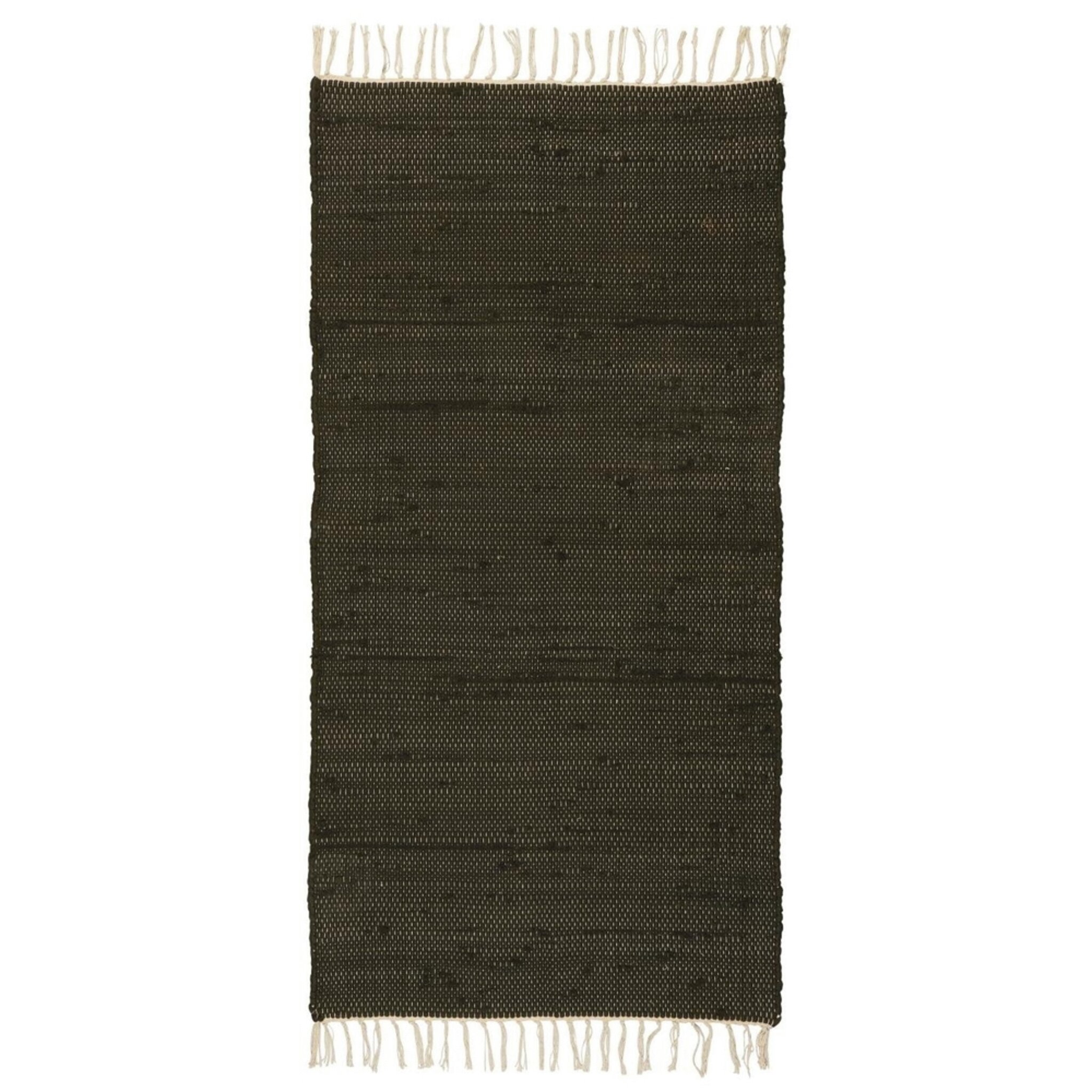 Bodenläufer aus Baumwolle, schwarz 