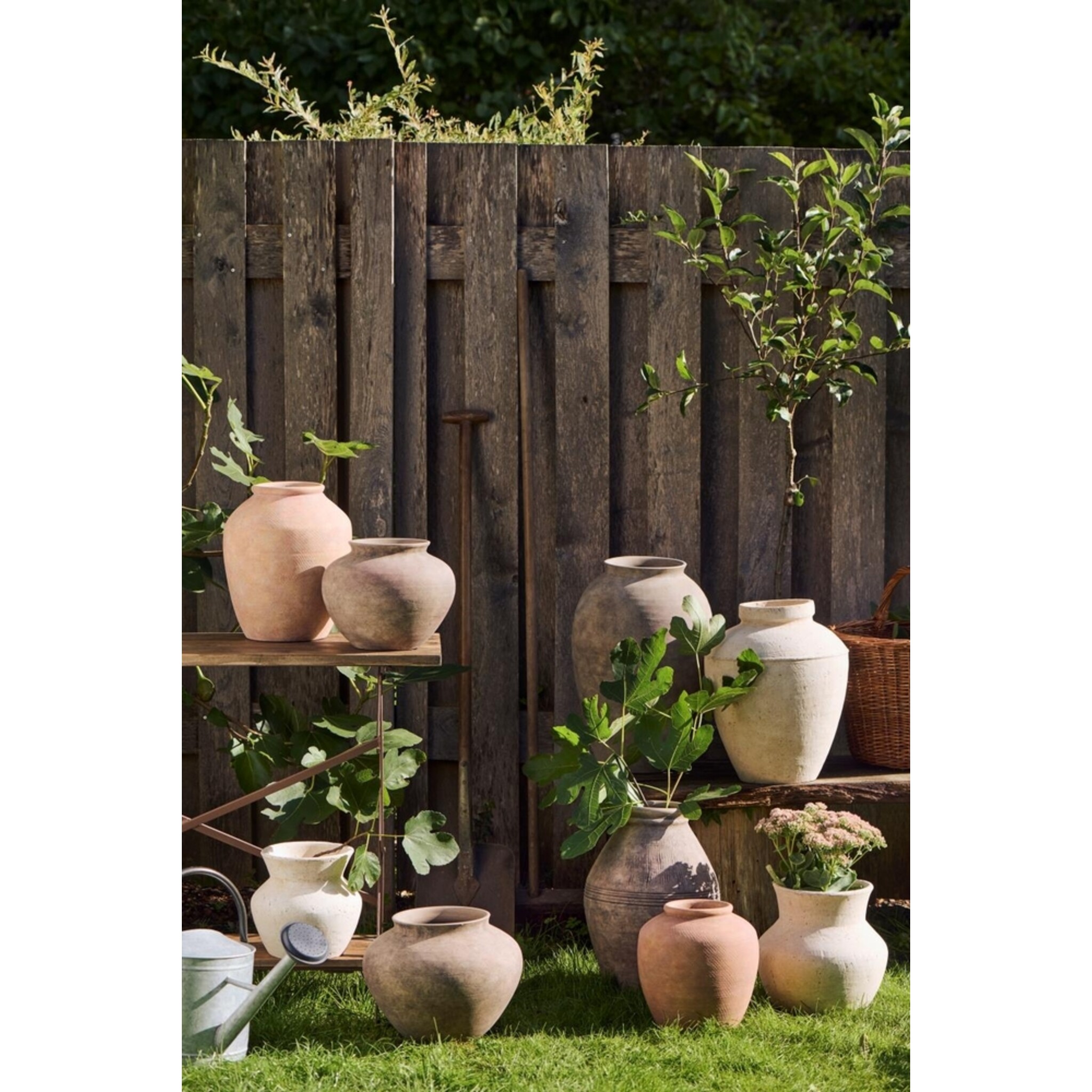 Bodenvase Selene aus Terrakotta | Handbemalte Struktur, terracotta 