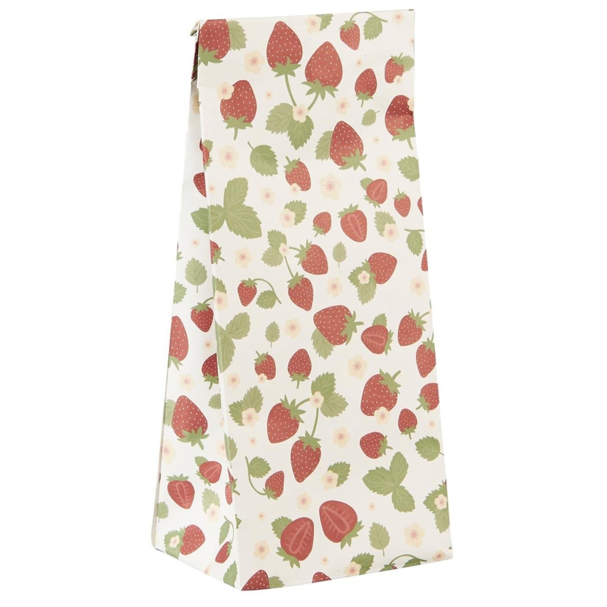 Buntfalttüte Erdbeeren, rot 9 x 6 x 22.5 cm