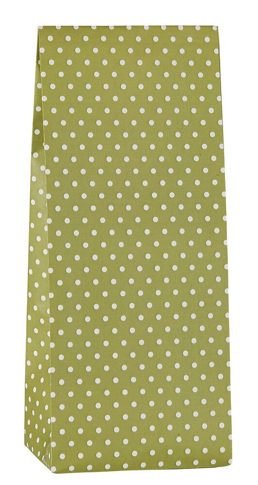 Buntfalttüte grün mit Pünktchen, grün 9 x 6 x 22,5 cm