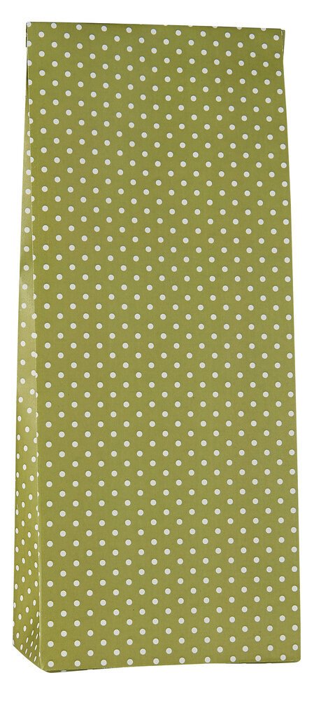 Buntfalttüte grün mit Pünktchen, grün 12 x 7 x 30,5 cm