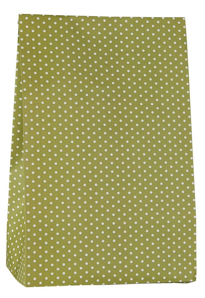 Buntfalttüte grün mit Pünktchen, grün 18 x 10 x 28,5 cm