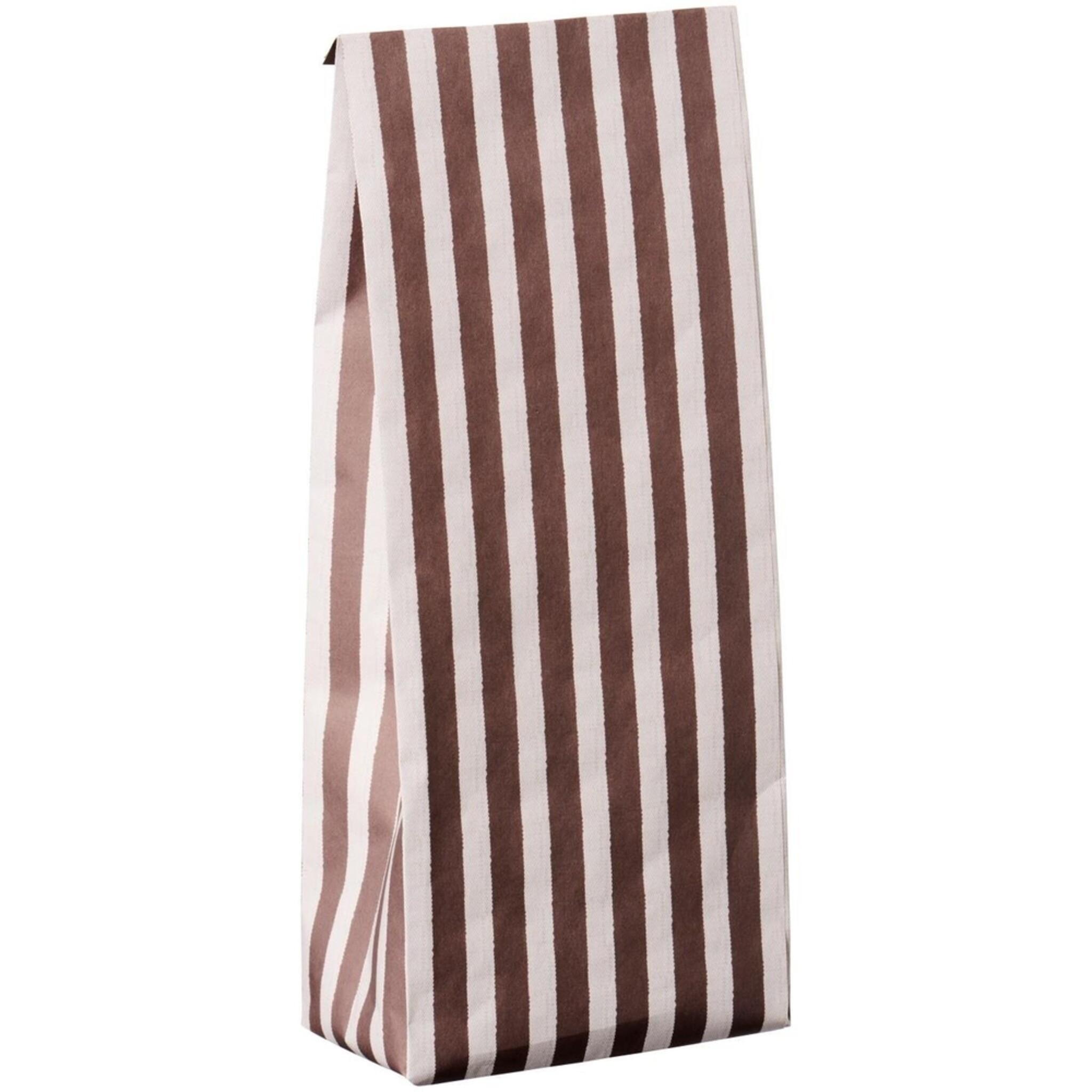 Buntfalttüte mit Streifen Textil-Look, braun 12 x 7 x 30.5 cm