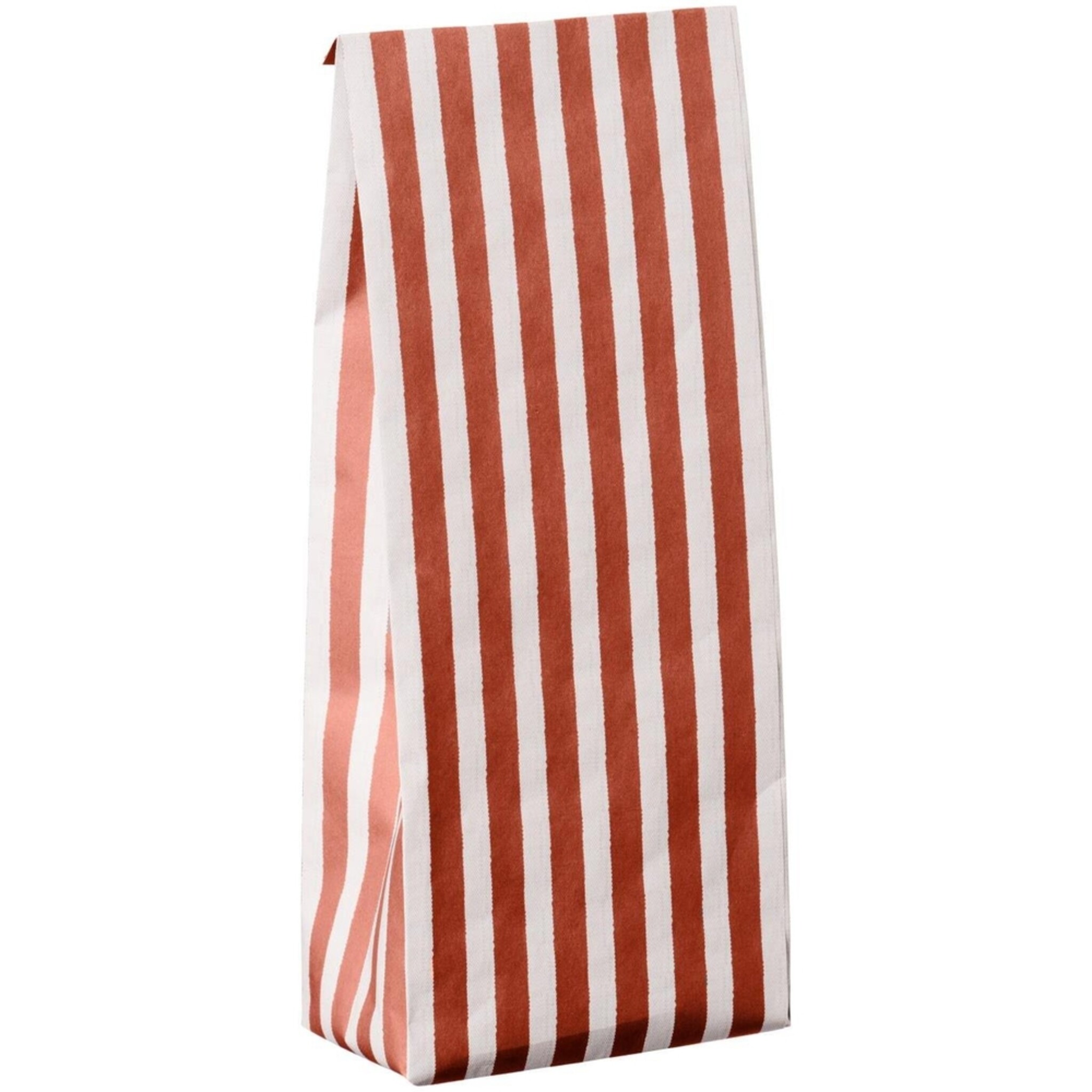 Buntfalttüte mit Streifen Textil-Look, rot 12 x 7 x 30.5 cm