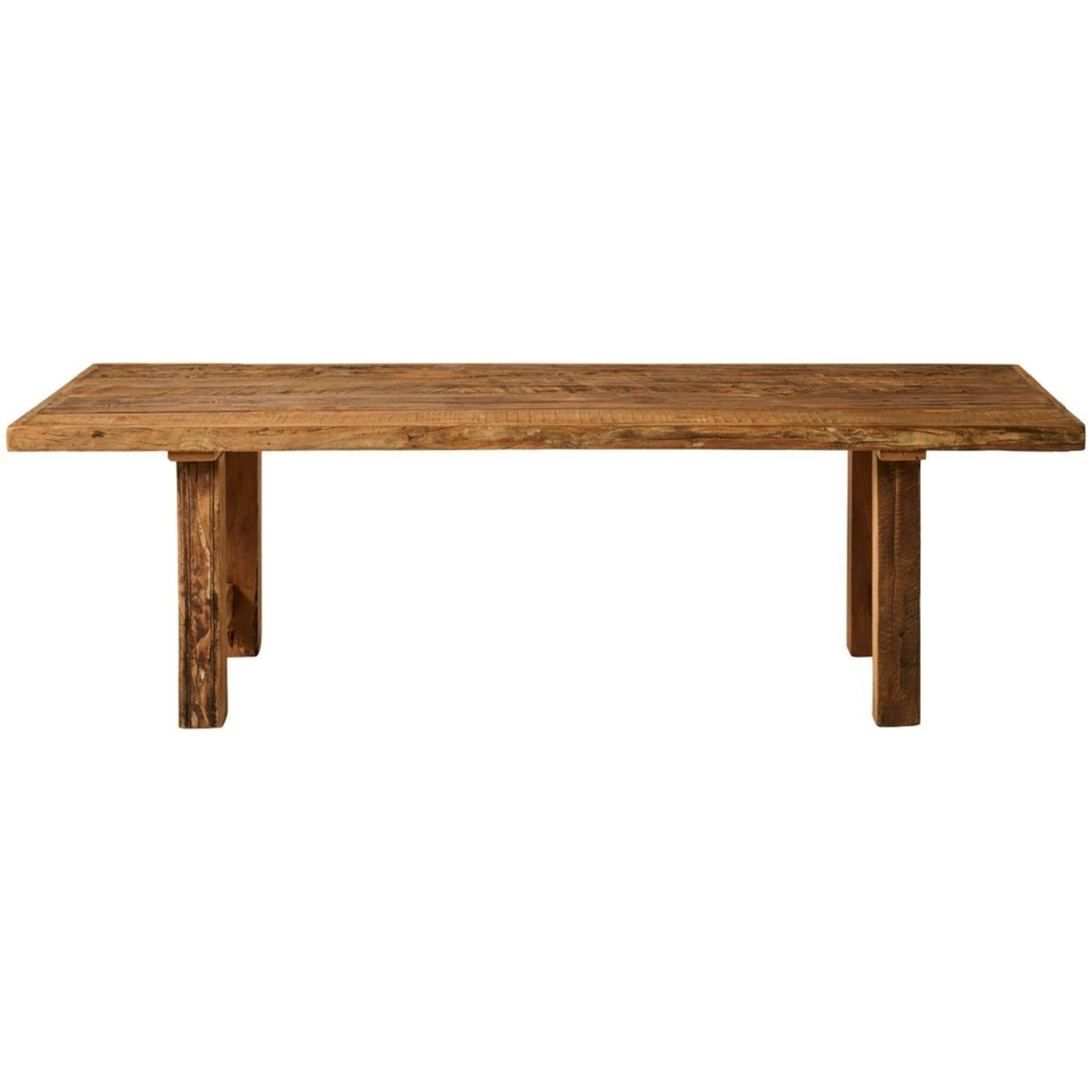 Couchtisch aus Recyclingholz länglich UNIKA, natur 