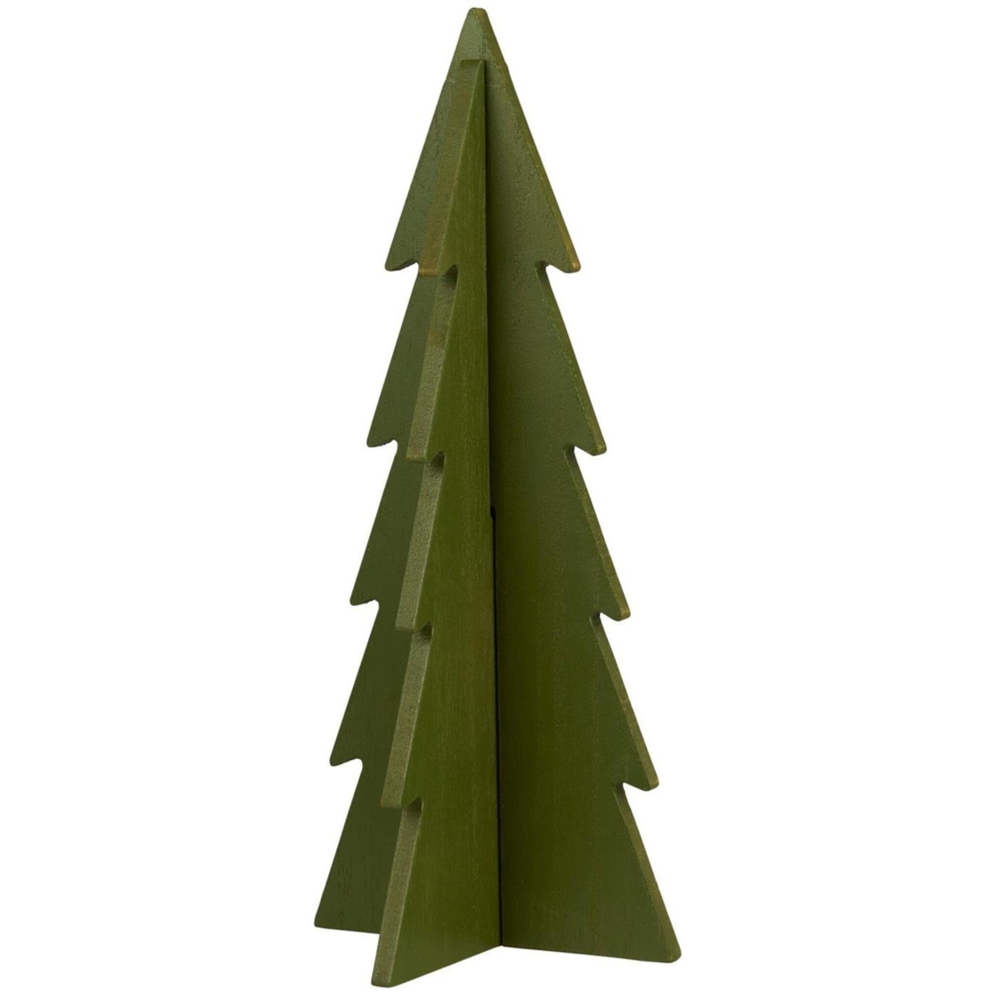 Deko Tannenbaum stehend aus Holz, grün 11 x 11 x 25.7 cm