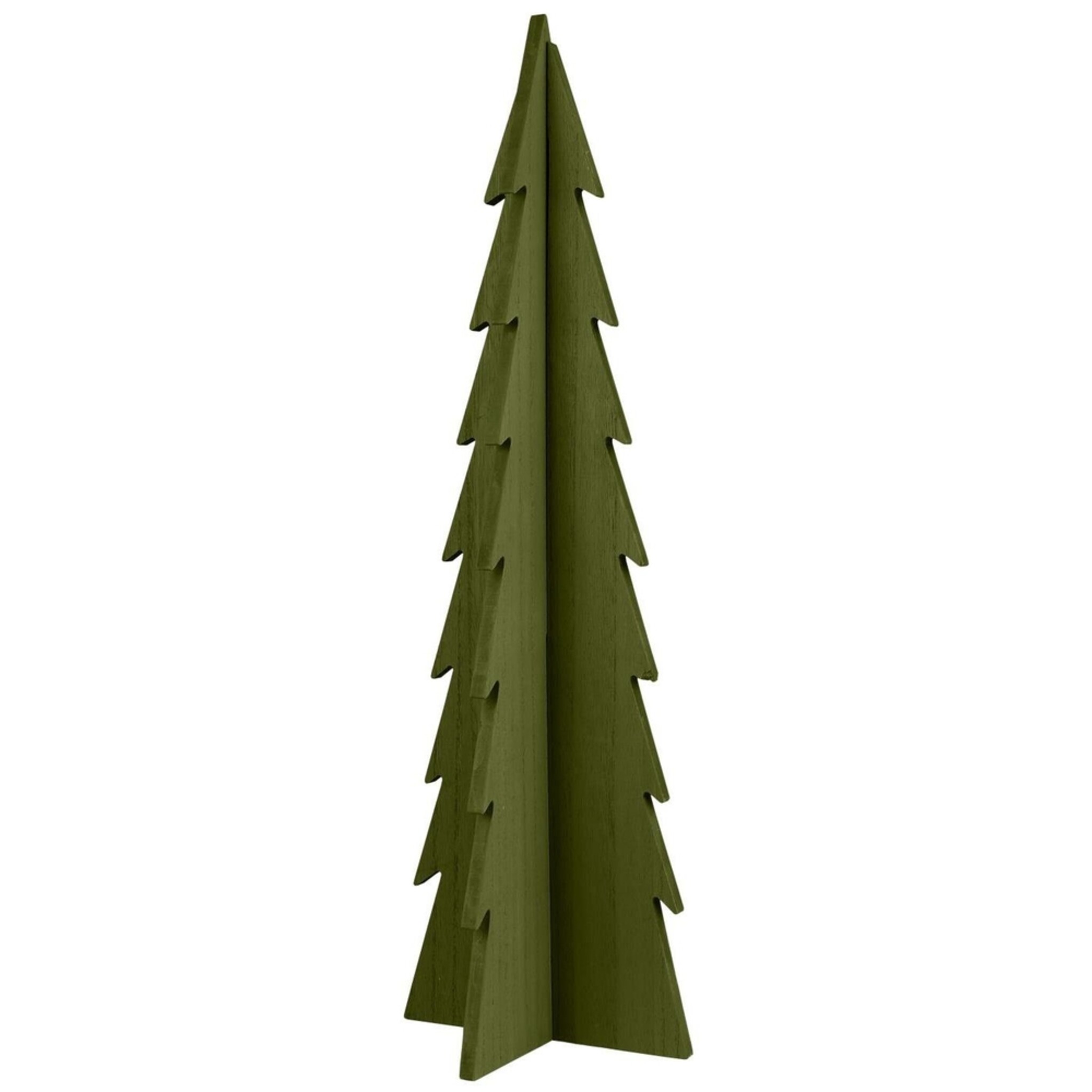 Deko Tannenbaum stehend aus Holz, grün 17.5 x 17.5 x 54 cm
